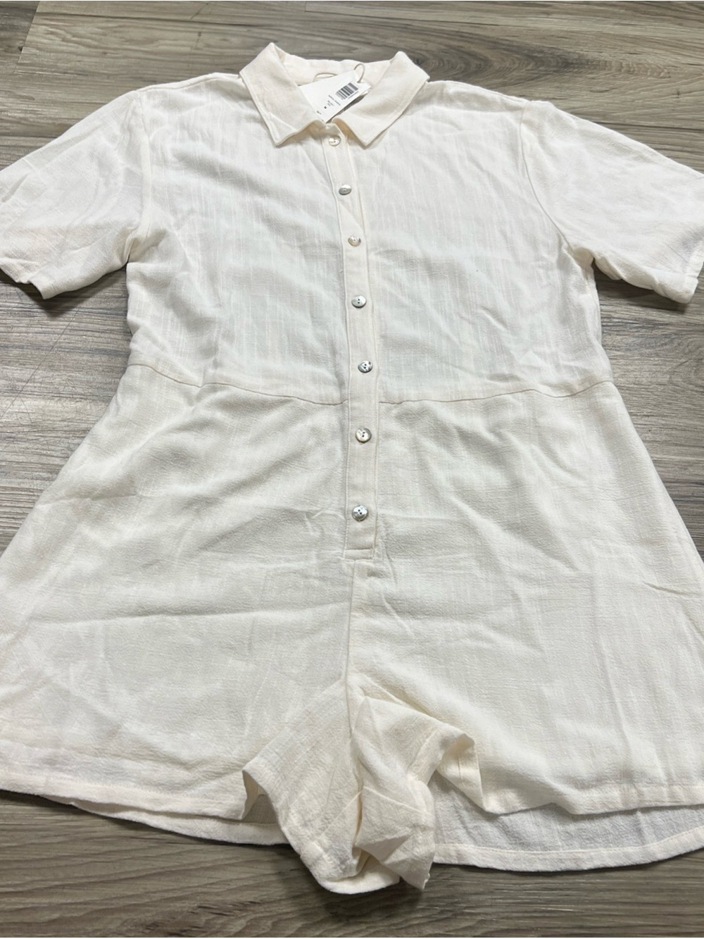 Z Supply MARCEL ROMPER Linen Blend Sea Salt Women’s Size Medium $99 NWT
